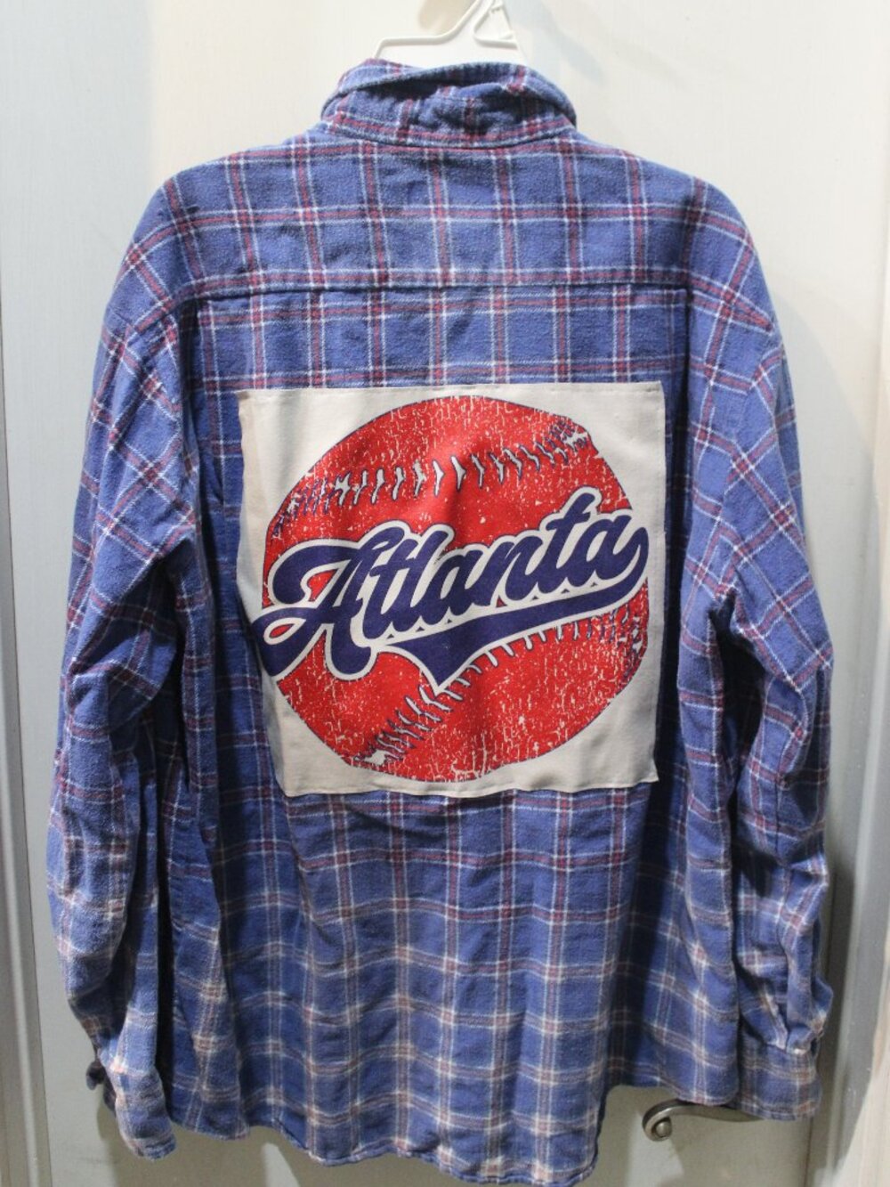 upcycled Tee on a flannel